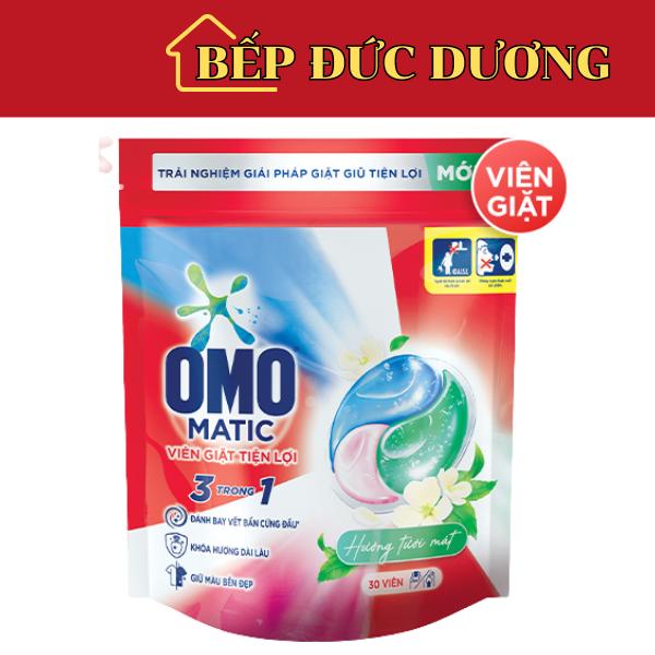 Túi viên giặt tiện lợi OMO 3 trong 1 (30/50 viên/túi), đánh bay vết bẩn cứng đầu, khóa hương dài lâu, giữ màu bền đẹp
