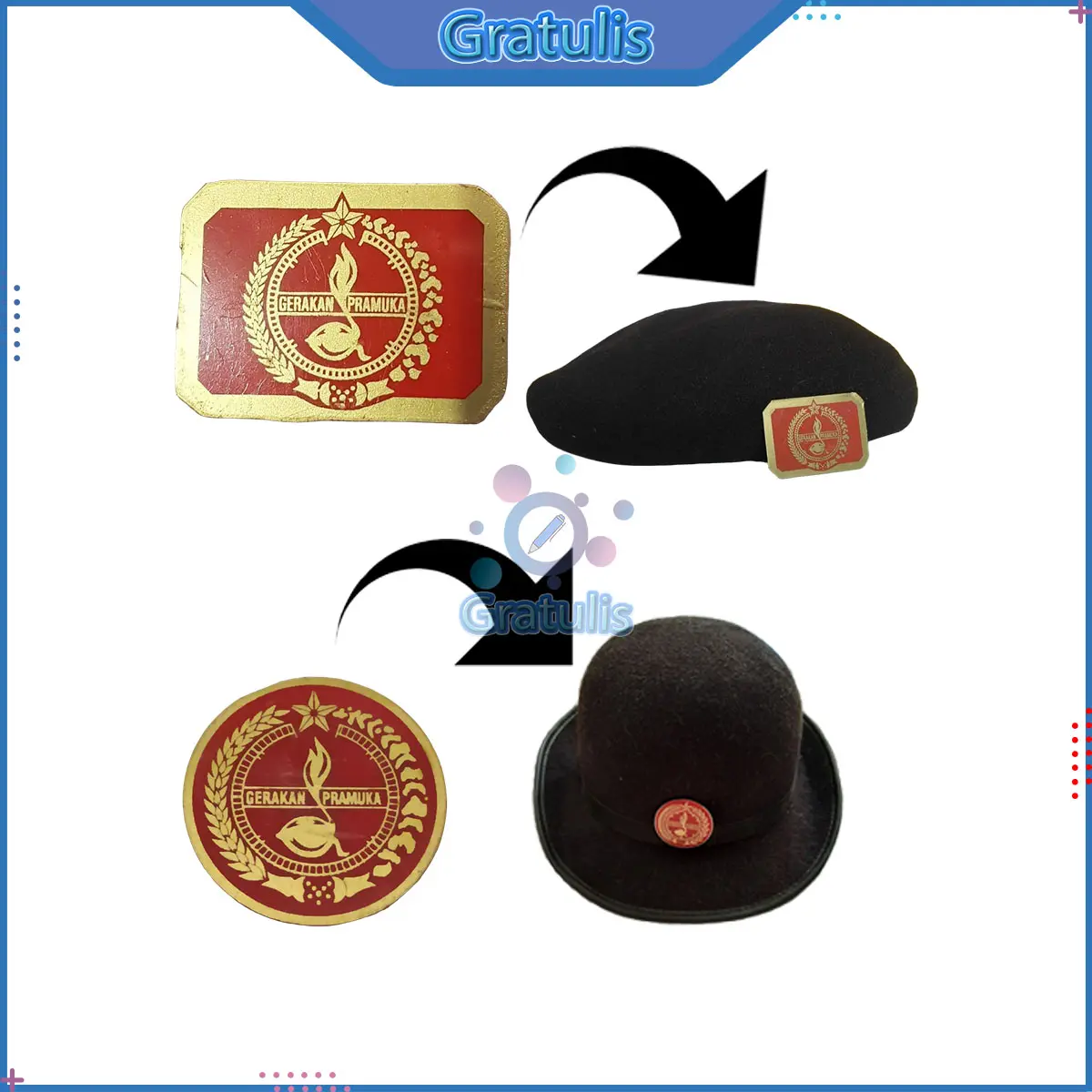 PIN TOPI PRAMUKA 1 PCS [BULAT/KOTAK] / BROS TOPI PRAMUKA PENGGALANG PENEGAK SIAGA / AKSESORIS PERLENGKAPAN SEKOLAH PRAMUKA