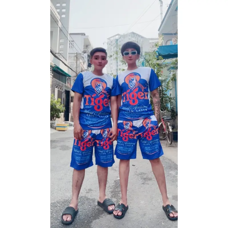 Bộ Quần Áo Thể Thao Mùa Hè Siêu Mát Mẻ Họa Tiết BIA TIGER XANH Cực Đẹp Thun Sport 1