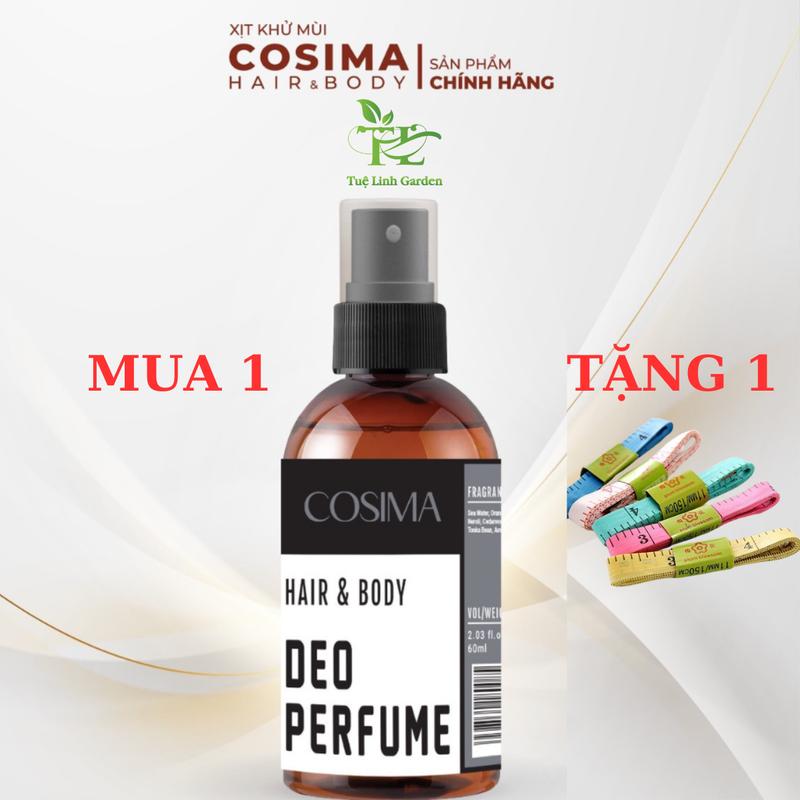 xịt khử mùi cơ thể Cosima 60ml ngăn tiết mồ hôi màu xám hương gỗ Khử Mùi Hôi Xịt Thơm Son Nách