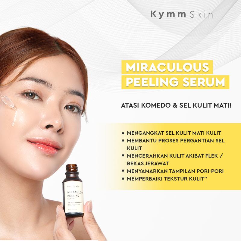 KYMM SKIN Miraculous Peeling Serum | Eksfoliasi AHA BHA Centella Asiatica Perawatan Mencerahkan Efektif Mengangkat Komedo Wajah, Sel Kulit Mati, Noda Hitam, Pencerah, dan Pelembab Essence with Acid 3