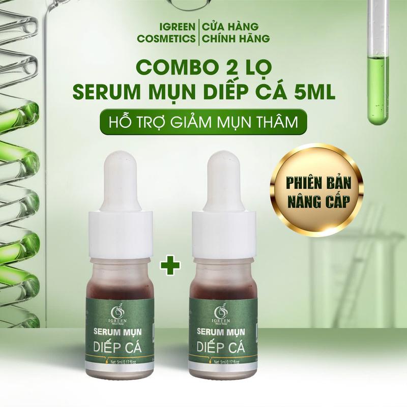 COMBO 2 LỌ - Serum Mụn Diếp Cá IGREEN - Chăm sóc da thâm , Làm đẹp da, Skin care, Nam, Nữ
