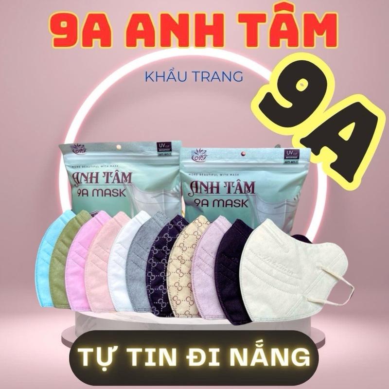 50 - 100 khẩu trang 9A ANH TÂM 5 lớp kháng khuẩn, chống nắng toàn diện- phụ kiện che mặt nam nữ