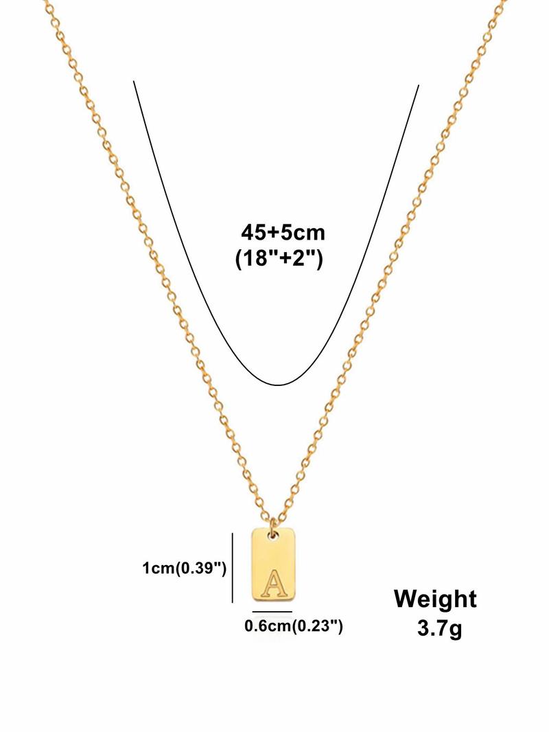 Product Introduction of Simple Letter Detail Pendant Necklace for Women, Fashion Jewelry for Party, Daily Clothing Decor, Trendy All-match & Exquisite Jewelry for Birthday Gift 1