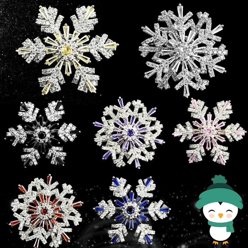 Dokoh Kerongsang Pin Batu Zircon Snowflake Copper Material High ...