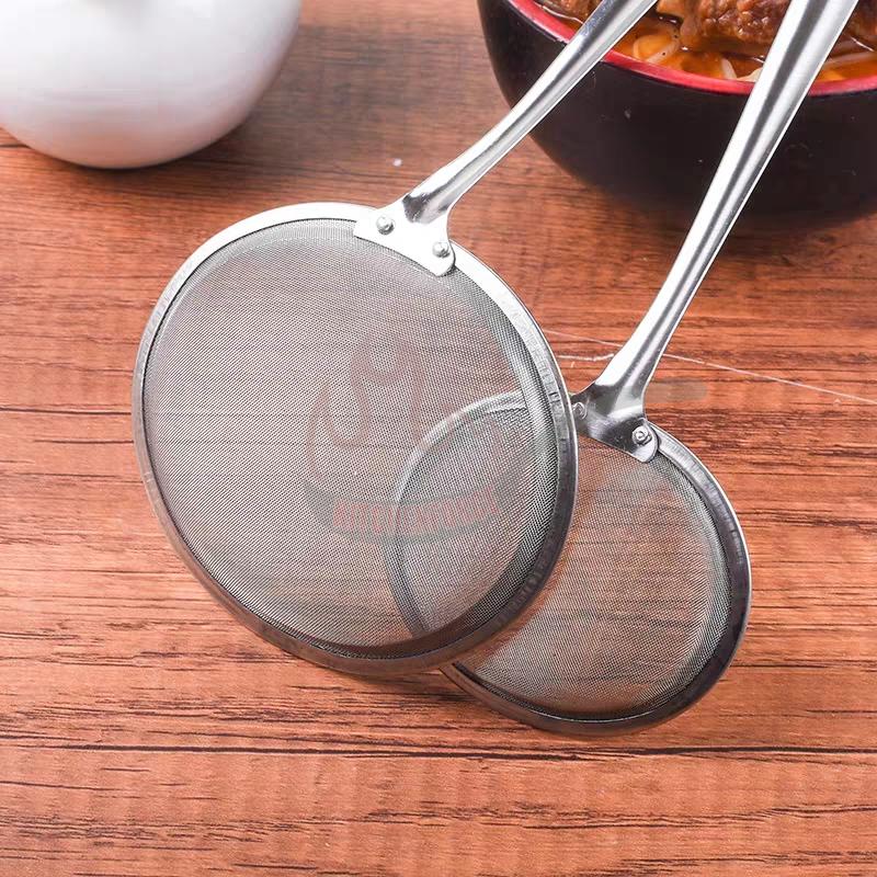 Saringan Minyak Teh Kopi Tepung Halus Stainless Serbaguna /Saringan Minyak Tepung Kopi Teh Goreng Serok Jaring Halus Full Stainless Steel Strainer Serbaguna tahan karat saringan saringan bumbu stainless saringan  gorengan saringan besi 2