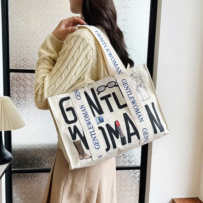 Túi Vải Sức Chứa Lớn, Phụ Nữ Nhẹ Nhàng Thái Lan, Túi Du Lịch Đường Ngắn Cho Nữ, Túi Tote Đi Lại Công Việc Túi Mua Sắm