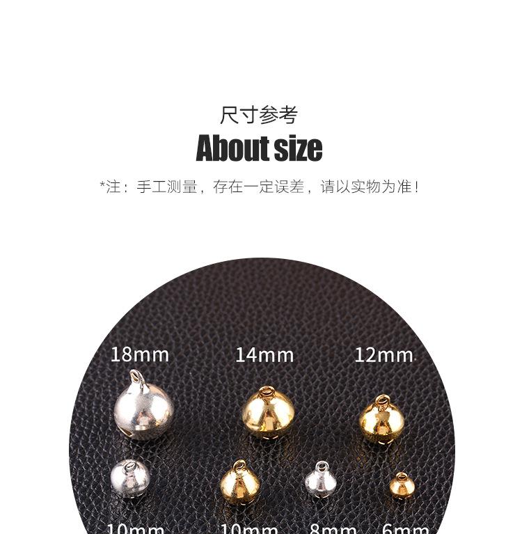 Product Introduction of Gold Silver Copper Bells DIY Pet Bell Bracelet Anklet Necklace Bracelet Pendant Ring Bell Retro Small Bell Ornament Blooming Medium Charm Keyring Elegant Mirror Keyring Charm Elegant Christmas Keyring Charm gold  frame amulet  thai tufts tufts 1