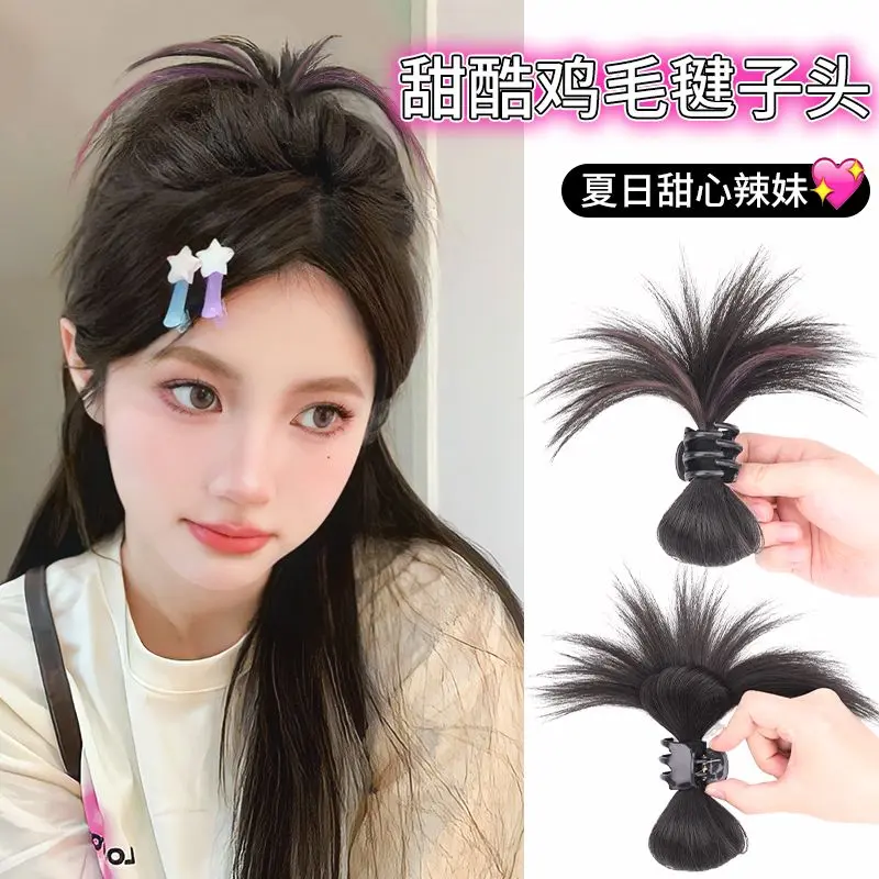 Sợi Tóc, Mái Hiên Nhà Gà, Dành Cho Nữ, Tóc Đuôi Ngựa Cao, Lông Gà Highlight Scrunchies, Kẹp Tóc Càng Cua, Sợi Tóc, Mái Tóc
