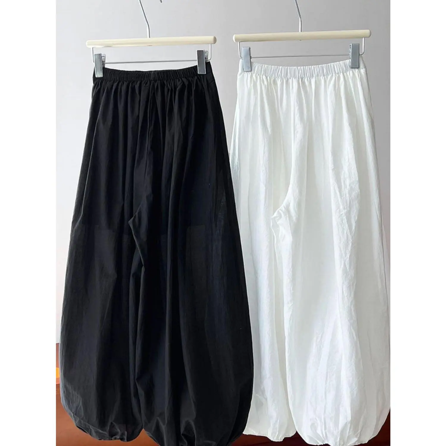 Plus Size 40.00 Kg-150.00 kg Wearable Black and White Summer Spring and Autumn Women's Clothing Loose Bloomers Women's Wide-Leg Pants Loose Pants