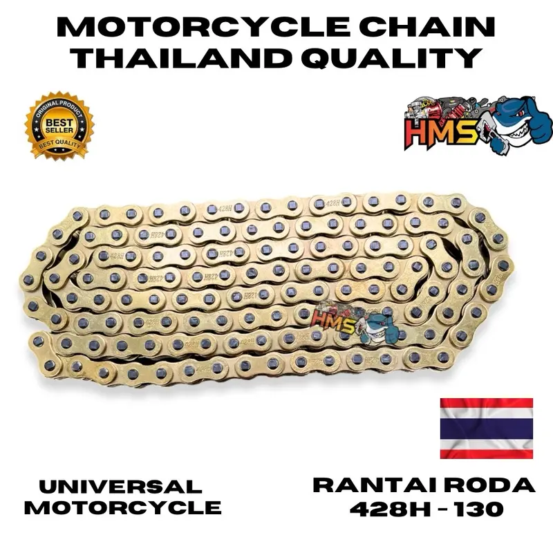 (BISA COD) RANTE RANTAI GOLD EMAS 428 H 428H THAILAND 130 120 110 L THAILAND PNP BISA UNTUK GEAR SSS 428 ORIGINAL THAILAND Outdoor 4