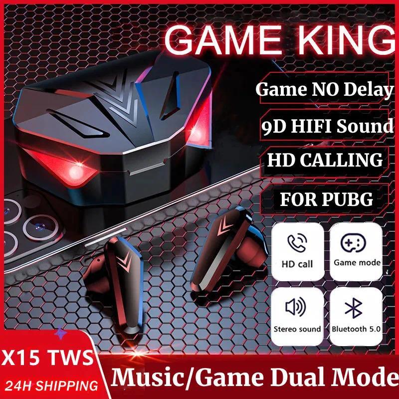  Tai Nghe Nhét Tai Nghe Chơi Game X15 TWS Tai Nghe Bluetooth Không Dây Có Mic Âm Thanh Âm Nhạc Trầm Định Vị Âm Thanh Âm Nhạc Âm Thanh Nổi 9D Tai Nghe HiFi Thích Hợp Cho Game Thủ tai  nghe tai  nghe earphone 
