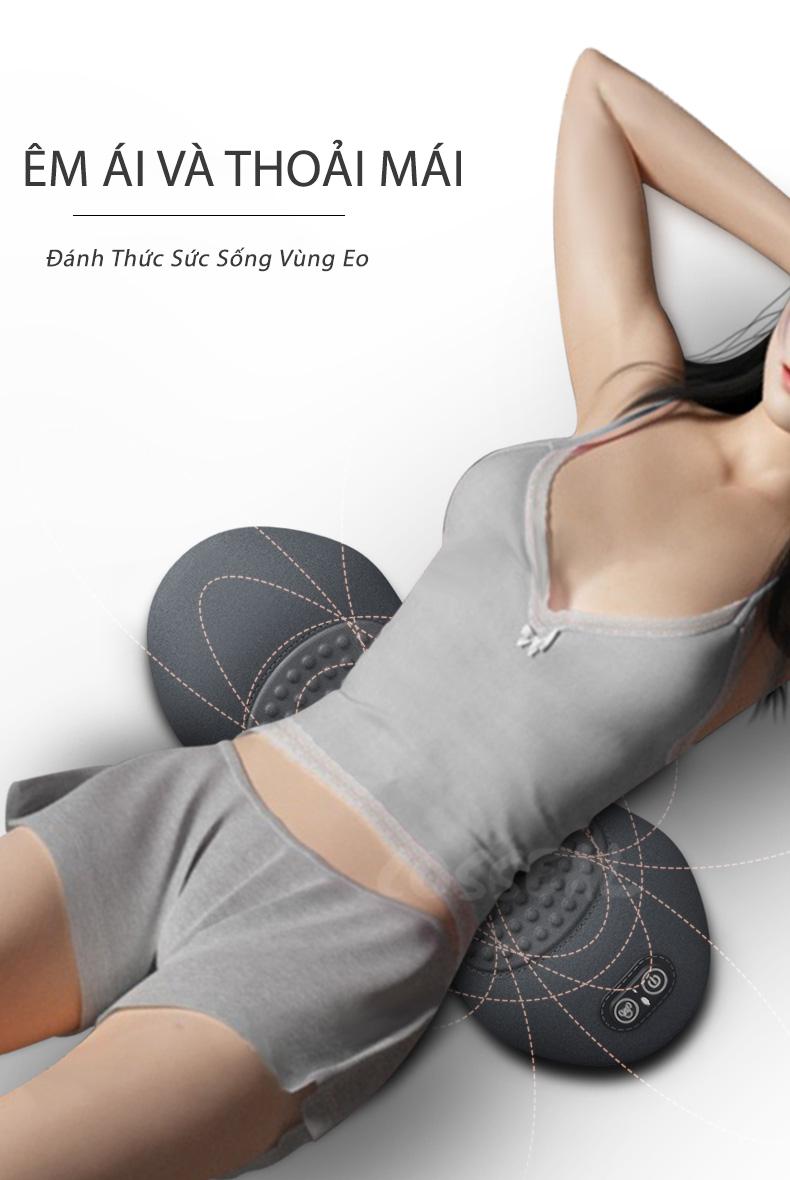 Product Introduction of Cosseal Gối Kê Lưng Massage Túi Khí Kéo Dãn, Tích Hợp Chườm Nóng Công Thái Học, Giảm Đau Cột Sống 11