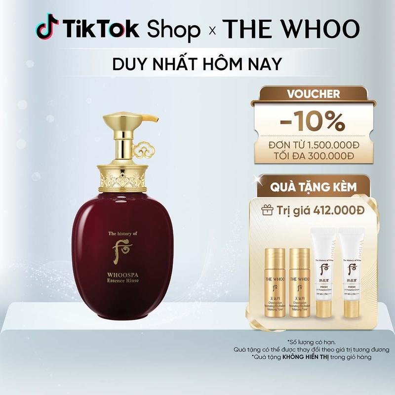 [THE WHOO OFFICIAL] Dầu xả thảo dược Đông y dưỡng và duy trì màu tóc The Whoo WhooSpa Essence Rinse 350ml