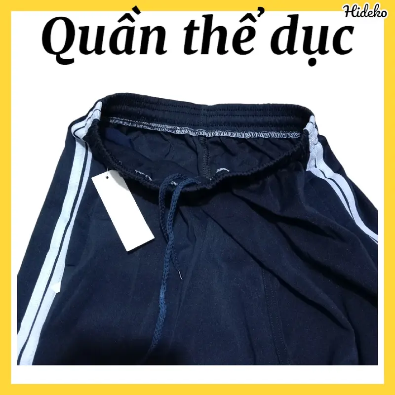 Quần thể dục 2 sọc, 3 sọc Poly giãn 4 chiều học sinh cấp 2, cấp 3. Quần thể thao xanh đen nam nữ 40-80kg 3