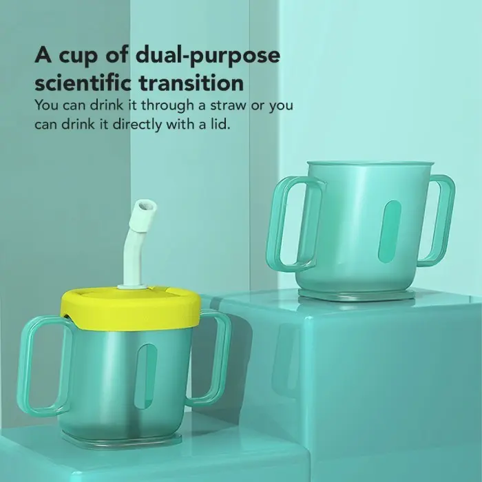 SAKUMINI Curve Straw Cup Cangkir Minum Anak Sedotan Training Cup Doidy 3