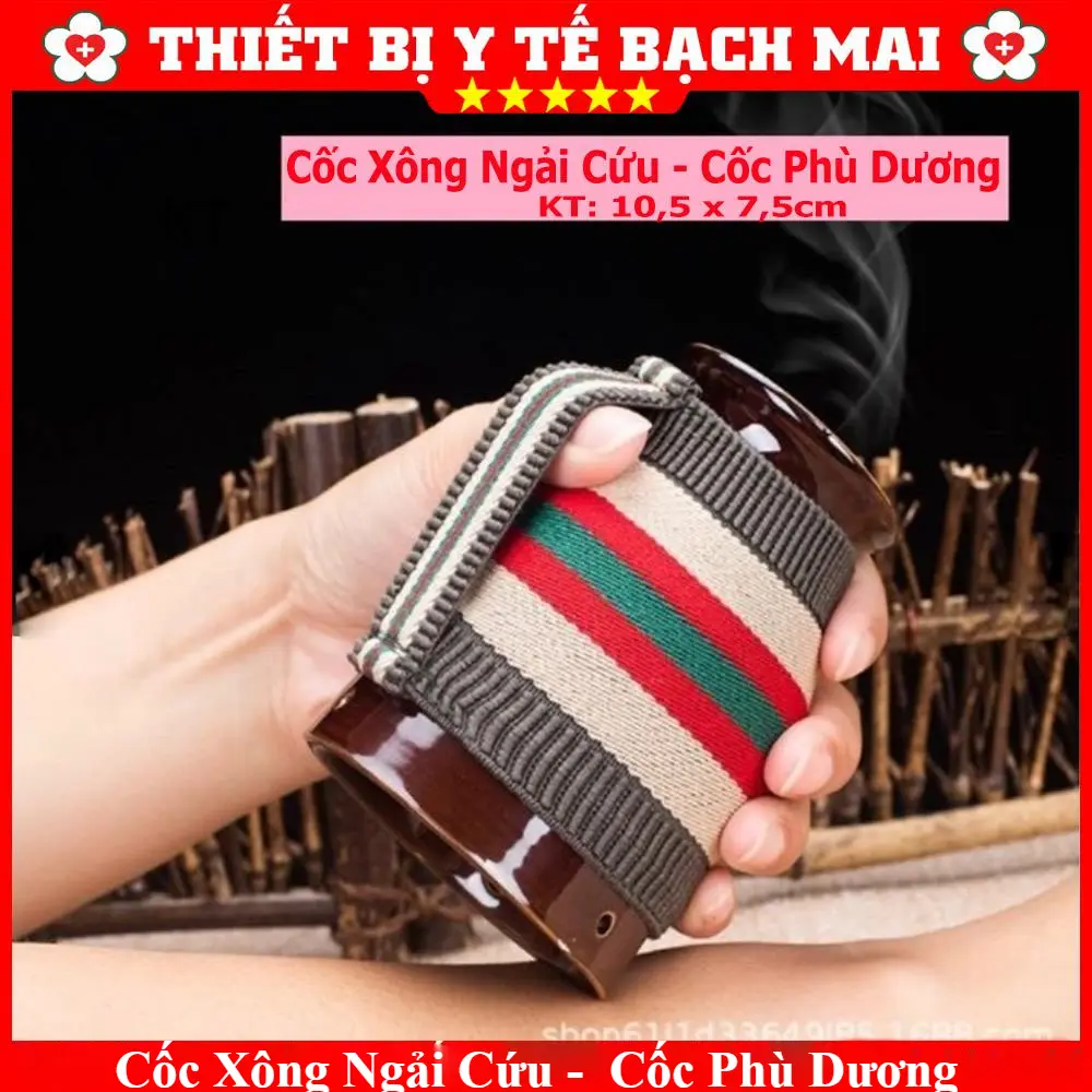 Cốc Xông Ngải Cứu - Cốc Phù Dương + TẶNG BAO THỔ CẨM CHỐNG NÓNG [HÀNG CÓ SẴN]