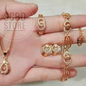 SET PERHIASAN MAKARENA LAPIS EMAS 24k PERMATA C DEWASA