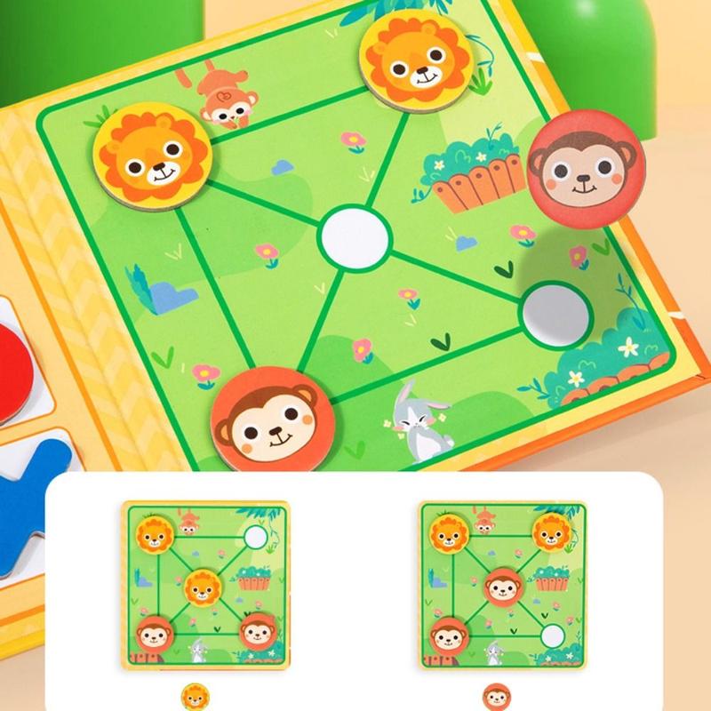 Early Education Toys Toy Magnetic Chess Game Multiplayer Puzzle Children's Magnetic Tic Tac Toe Portable Clip Design Thinking Training Chess Toys Birthday Gifts 5