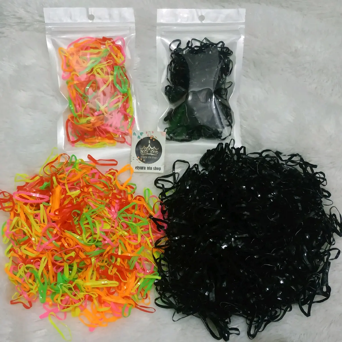 ikat Rambut Karet kemasan ziplock Jepang Korean Style Impor Murah 1pack ...
