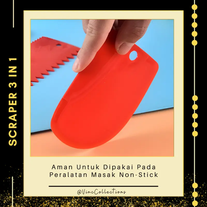 PEMOTONG ADONAN KUE DAN ROTI ISI 3 / SCRAPER 3 IN 1 / SCRAPER CUTTER / SCRAPER BUTTER CREAM / Scraper Kue Plastik 3 in 1 / Pemotong Adonan Kue / Alat Adonan Kue / Pisau Plastik Pemotong Adonan / Scraper Buttercream Alat Dekorasi Hias Kue Penghalus Cake 3