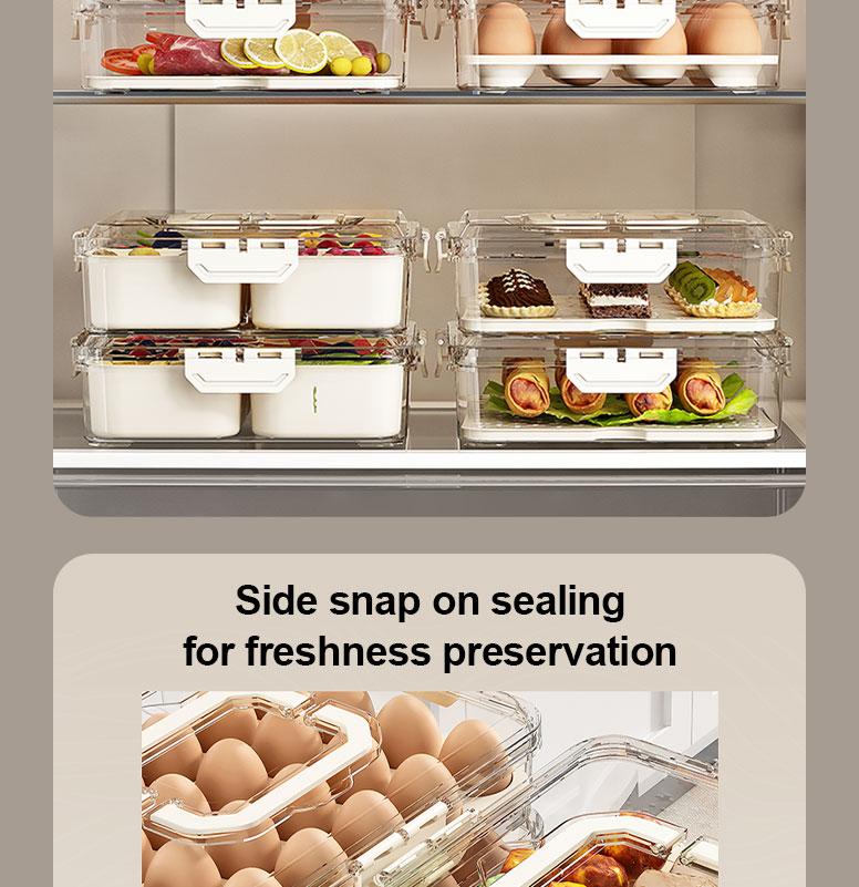 Product Introduction of Refrigerator Food Container Washing Fruit Vegetable Storage Locking Lid Fridge Organizer Compartment 22