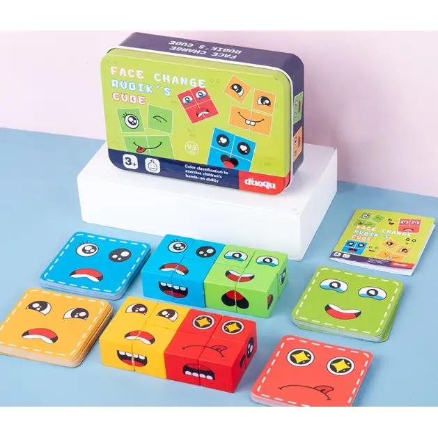 Mainan Edukasi FACE CHANGE RUBIK'S CUBE (TANPA BELL) / Mainan Ekspresi Anak / Face Changing Cube 1