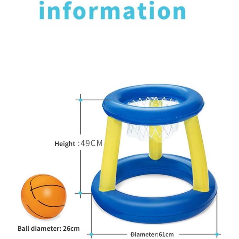 Lcnjscgo Pool Basketball Hoop Toys Games with Ball Set Floating Water Basketball for Summer Swimming Pool Inflatable Outdoor Toys for for Kids Ages 4-8-12 Boys Girls Teens and Adults 2