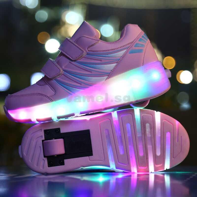 Product Introduction of Size 27 43 Kids Led Light Shoes Children Roller Skates Boy And Girls Sneakers 0