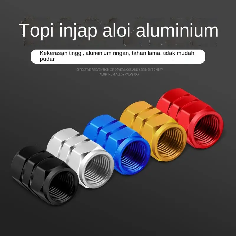 4pcs/set Anti-Theft Car Wheel Plug Aluminum Cover Motorcycle Bike Wheel Cover Valve Dust Cover