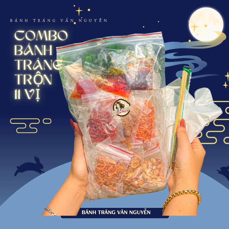 Combo bánh tráng trộn 11 vị .Bánh Tráng Vân Nguyễn Gia Vị Nước Sốt Cay Ăn Vặt Snack Food