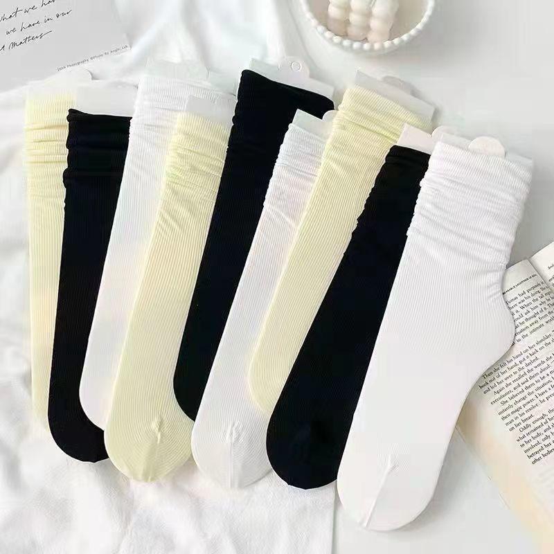 Tất Trắng, Tất Nữ, Mỏng Mùa Hè, Tất Bó Không Xương, Tất Bốt Tay Cánh Hoa Gót, Tất Sốt, Bộ Sưu Tập 25 / 2025 Bao Gồm 27000 Người 6