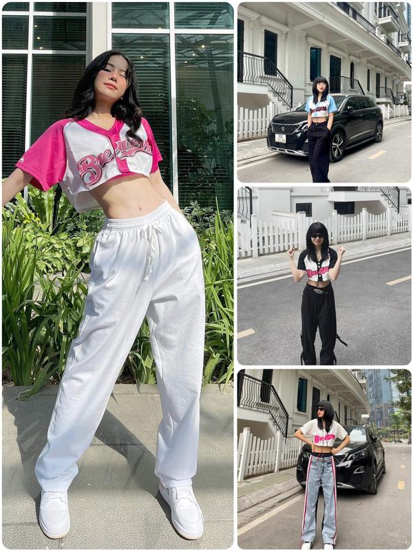 Áo bóng chày croptop dj mie Nữ Women Thoải mái Thoáng khí Sport Chạy Bộ áo thun thể thao