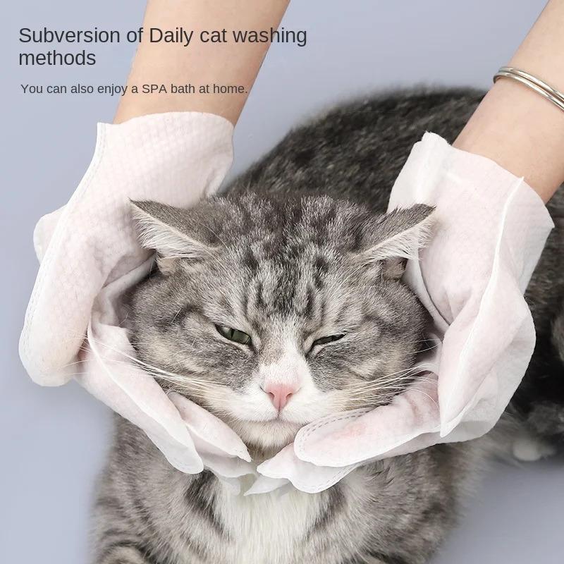 Pet Wash Free Glove Cleaning Pet Stain Remover Wipes Disposabl Cleaning Massage Grooming No-wash Wipes for Dogs & Cats Supplies 3