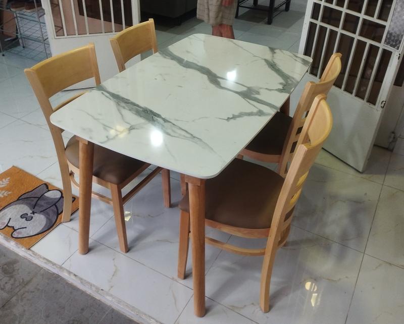Product Introduction of FREESHIP TP.HCM, BỘ BÀN ĂN GIA ĐÌNH GIẢ ĐÁ CAO CẤP DÀI 1M2 4