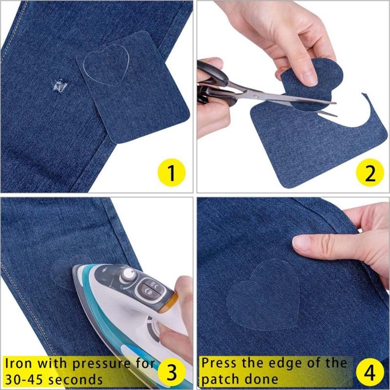Product Introduction of 4/12PCS New Sewing Applique Fabric Patch Jeans DIY Iron-on Knee Elbow 9