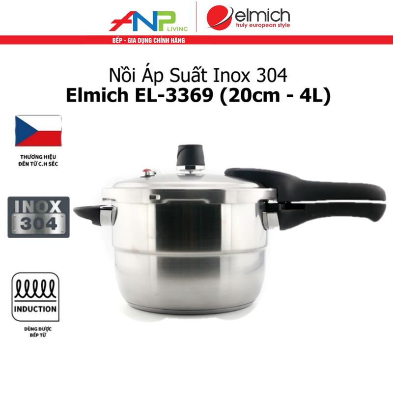 Nồi Áp Suất Đun Từ Inox 304 ELMICH EL-3369 (Dung Tích 4L, Size 20cm) Nồi Cơm Điện Cooker Nấu Cơm