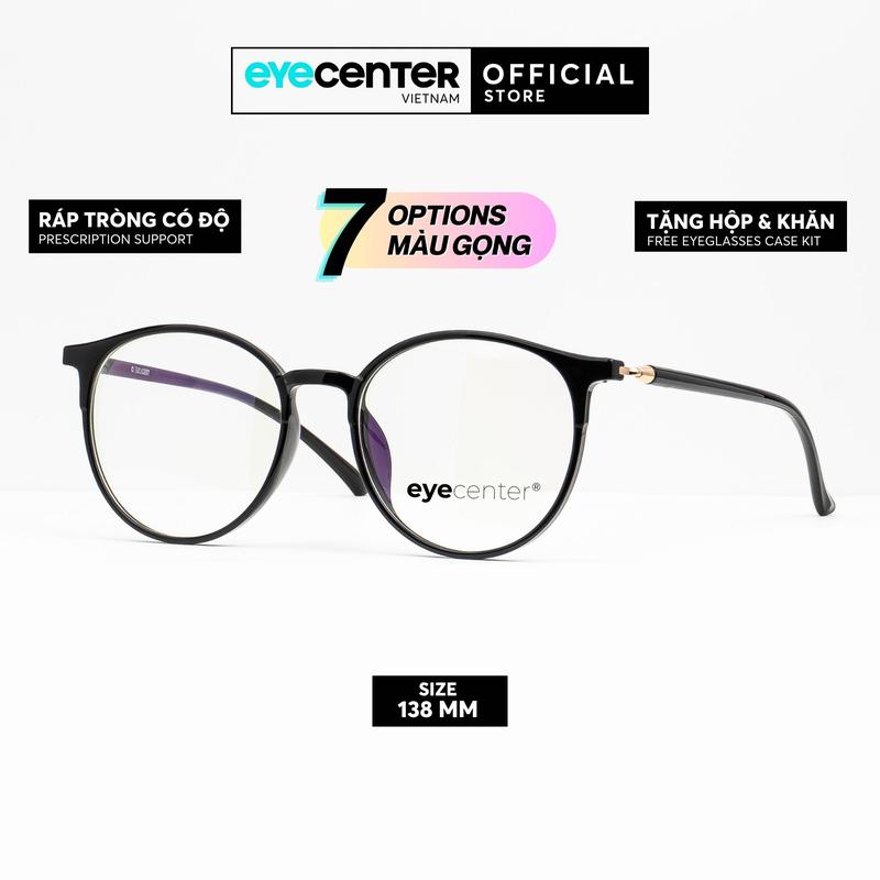   K02  Gọng kính tròn nữ chính hãng EYECENTER K02 chất liệu nhựa dẻo chống gãy siêu nhẹ nhiều màu thời trang nhập khẩu by Eye Center Vietnam 