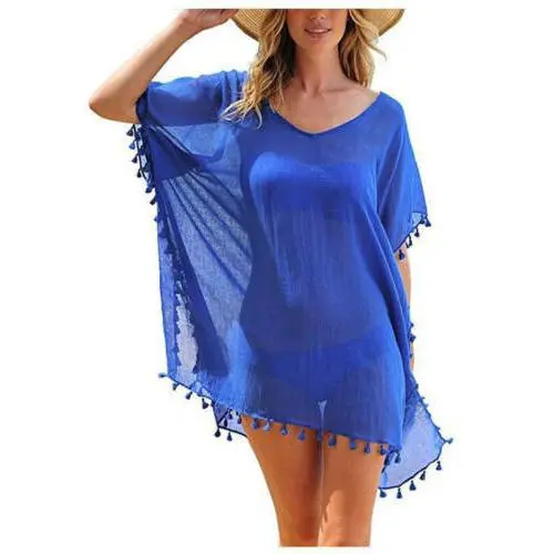 Women Beachwear Swimwear Bikini, Beach Wear Cover Up Tassel, Ladies Summer Dress