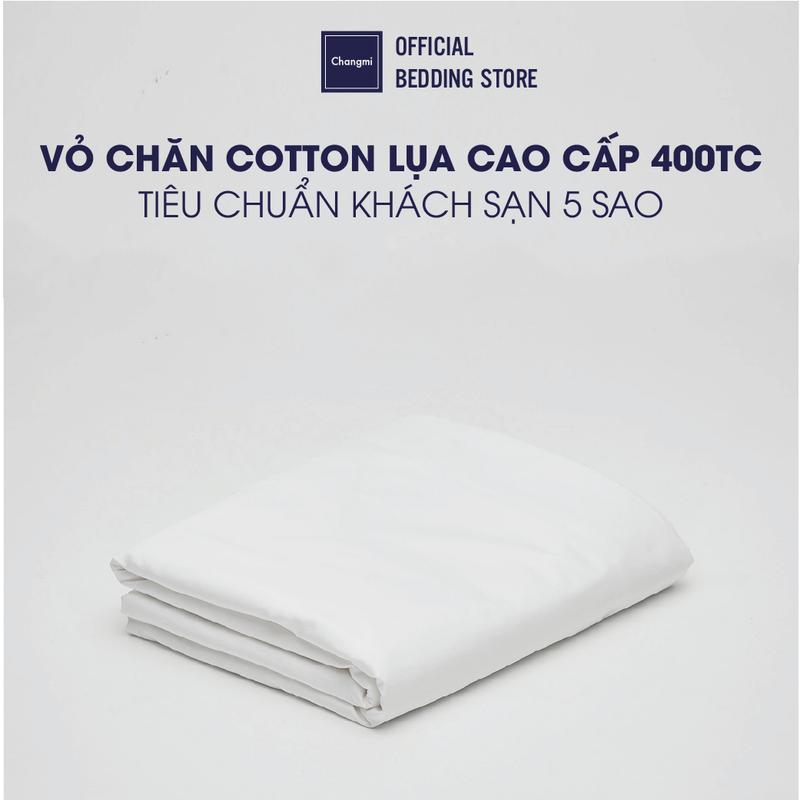 Changmi Bedding Vỏ chăn Cotton lụa cao cấp 80S trắng trơn. Tiêu chuẩn khách sạn, resort 5 sao duvet 0