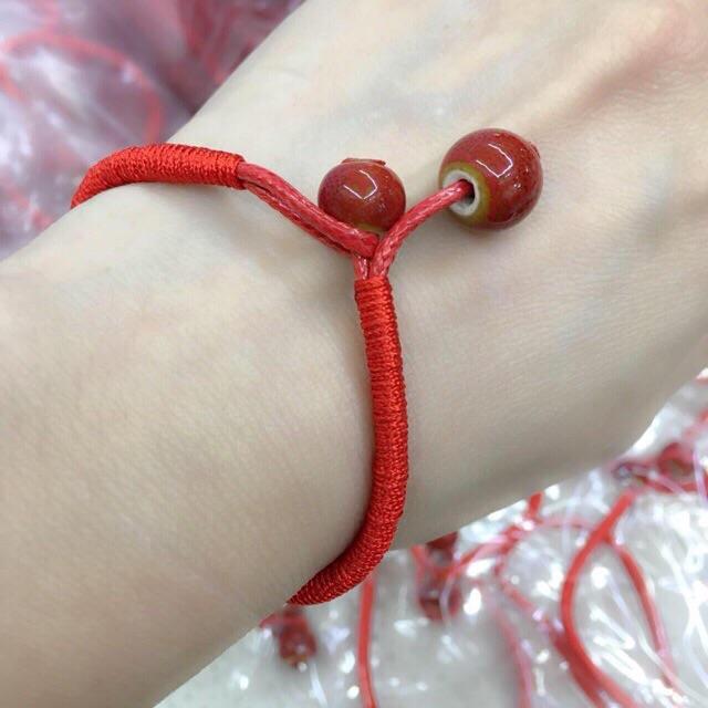 Ziyang Lucky Bead Red String Ceramic Retro Bracelet Jewelry Unisex Men Women Lucky Ceramic Bead Red String Bracelet Hand Braided Bangle Durable and Useful 3