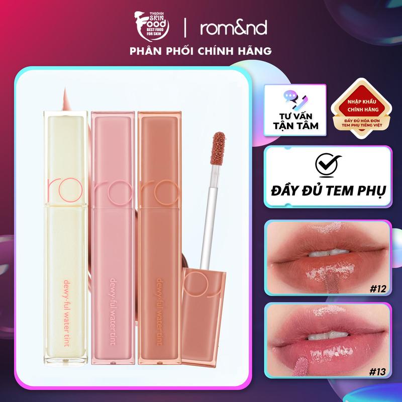 Son Tint Bóng Trang Điểm Hàn Quốc Romand Dewyful Water Tint 5g Cosmetic Mỹ Phẩm Son Môi