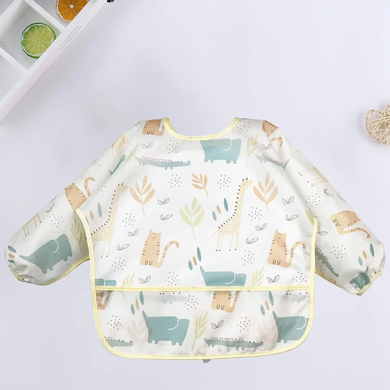 Baby's Long Sleeve Bib, Waterproof Reversible Baby Bib, Soft & Comfortable Feeding Bib, Baby Clothes for Daily Wear