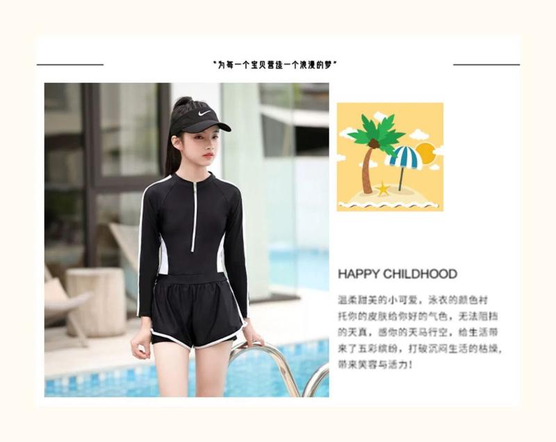 Product Introduction of Children's Swimsuit Girls' Swimsuit Middle and Older Children's New Junior High School Student Conservative Professional Training One-Piece Swimsuit 2