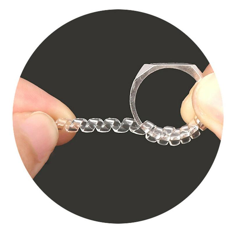 Product Introduction of 1/4Pcs Invisible Ring Adjustment Tool Gold Color Transparent Round Spring Tensor Resizing Tools Jewelry Guard Accessory 12