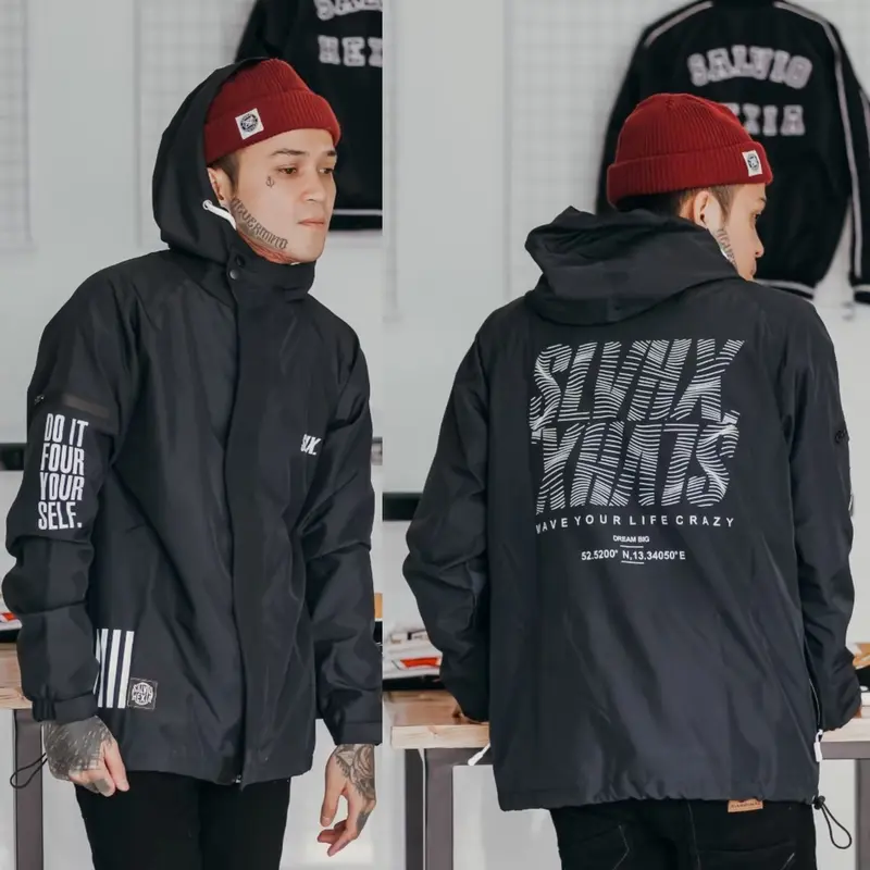 JAKET PRIA - JAKET CASUAL PRIA-JAKET SALVIOHEXIA-JAKET WATERPROOF OUTDOOR -JAKET PARASUT PRIA MURAH Cowok Nyaman Unisex Lembut Keren Distro Bandung 4