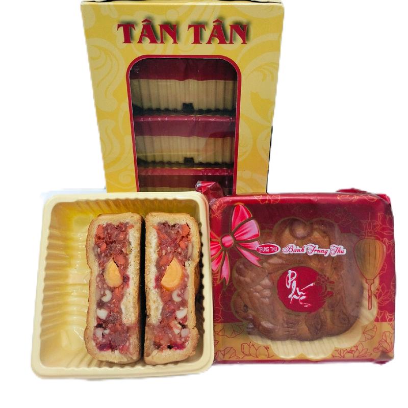 SÉT HỘP 4 BÁNH THẬP CẨM GÀ QUAY ÍT TRỨNG TÂN TÂN 880G Food Cake Thức Ăn ÍT Đường bánh trung thu táo  đỏ lương  khô oreo  golden