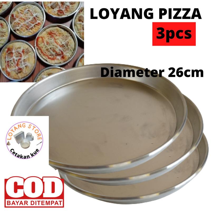 3 pcs Loyang pizza di berbagai macam ukuran Aluminium 5