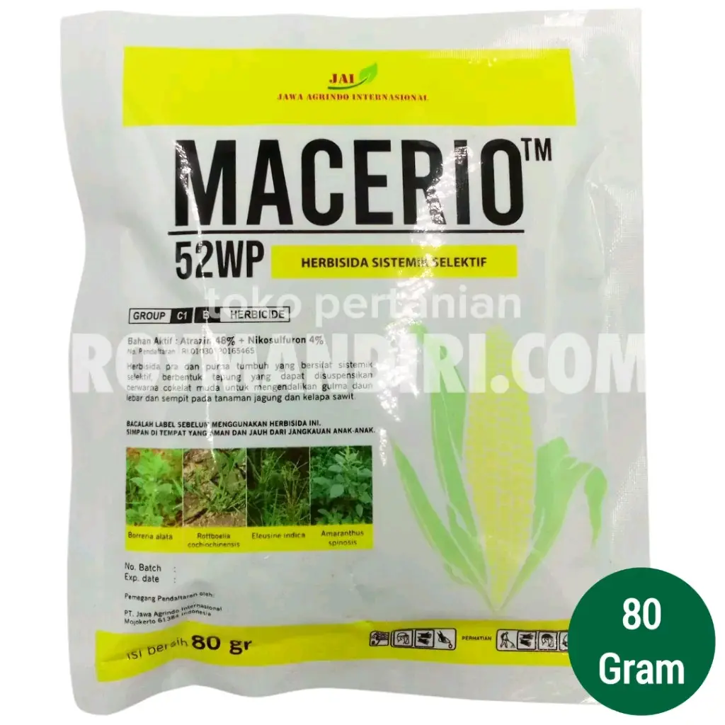 HERBISIDA MACERIO 52 WP 80 GRAM