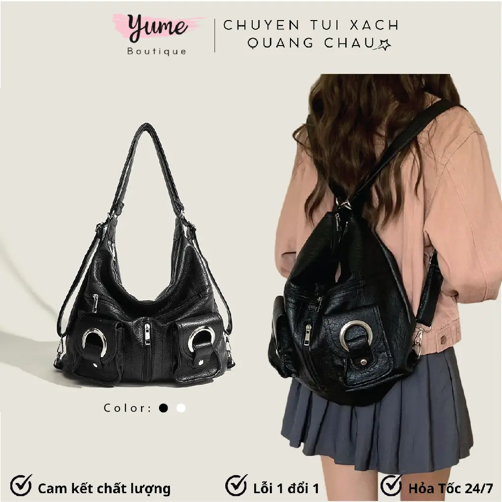 Túi Xách Unisex Đa Năng, Balo Da Thời Trang Cao Cấp Đi Học, Đi Làm, Đi Chơi Dễ Phối Đồ Yu132